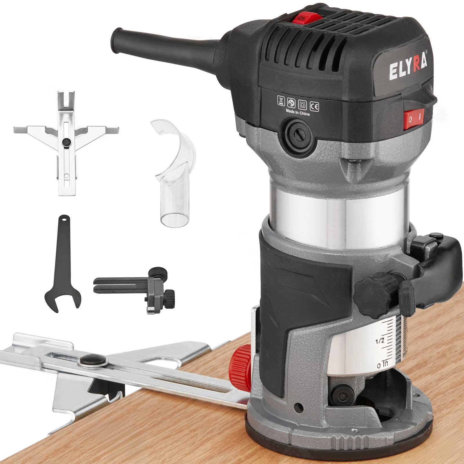 710W Elektrische Handfräse mit variabler Geschwindigkeit 33000 U/min Holzfräser mit 5 Hartmetall-Schneidköpfen Professionelles Werkzeug – Detail 3