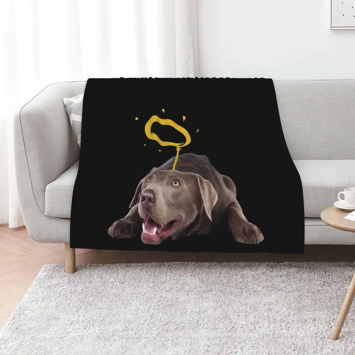 Angel Silver Lab Puppy National Dog Mom Day Throw Blanket Soft Comfort Blanket for Reading Watching TV
