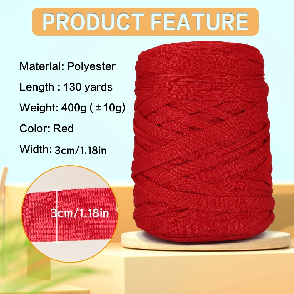 1Pc 400g T Shirt Thick Soft Cloth Yarn for Hand Knitting Crochet Woven Handbag Blanket Thick threads DIY mat slipper line