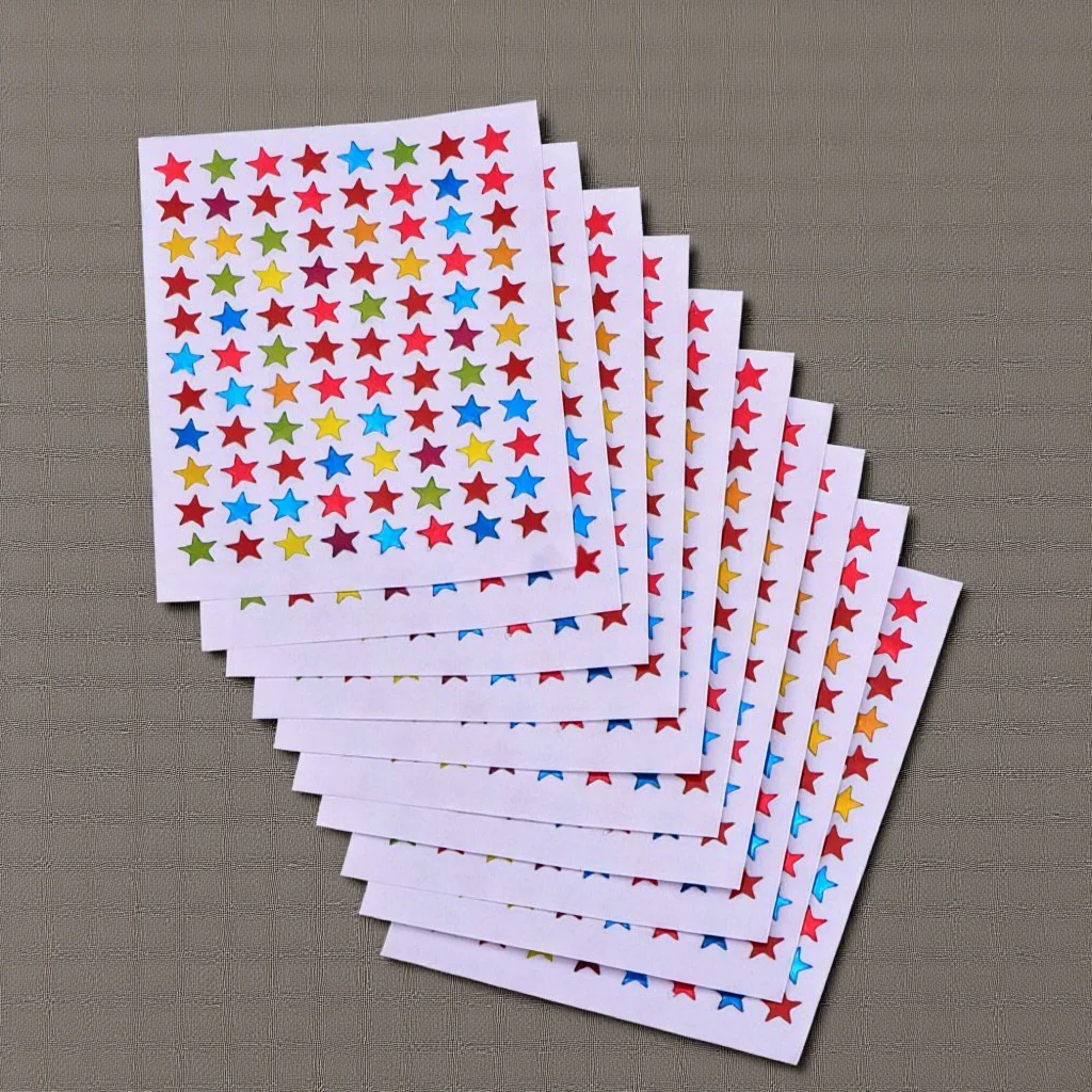 10Pcs Reward Stickers for Incentive Charts Classroom Home Office Use Adhesive Mini Sticker Sheets