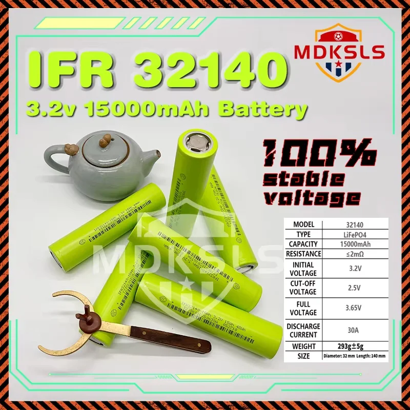 3.2V New 15000mAh 32140 LiFePO4 Battery DIY 12V 24V High-Power Electric Sightseeing Car Golf Car Electric Tool Battery Pack
