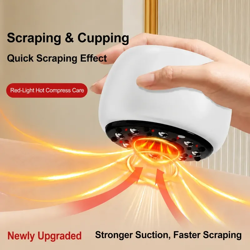 Electric Cupping Massage Guasha EMS Body Massager Vacuum Suction Cups IR Heating Anti Cellulite Fat Burner Slimming Device