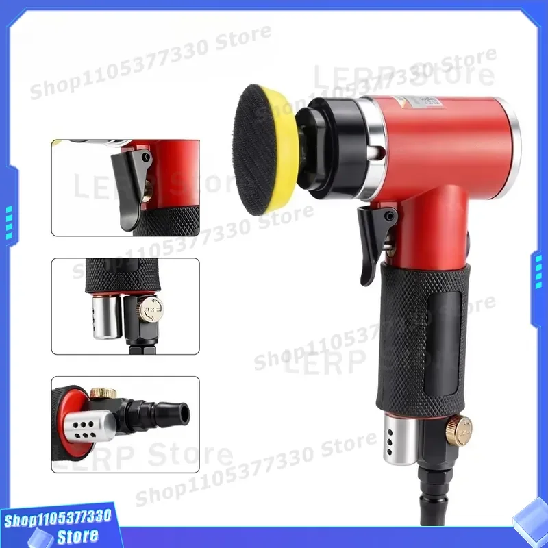 50mm Pneumatic Random Orbit Sander Lightweight Handheld Air Polisher for Woodworking Furniture Surface Finishing Professional