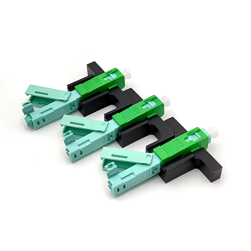 

500pcs lot High Quality 53MM SC APC SM Single-Mode Optical Connector FTTH Tool Cold Connector SC UPC Fiber Optic Fast Connnector