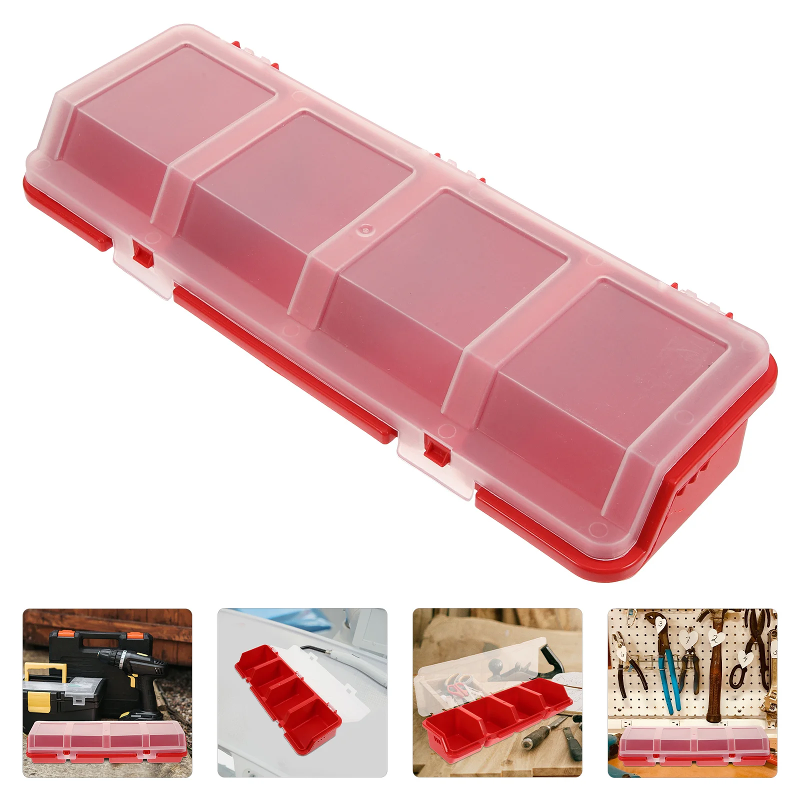 2Pcs Parts Storage Box Plastic Screw Organizer Portable Compartment Case Small Portable Screw Storage Box Parts Organizer