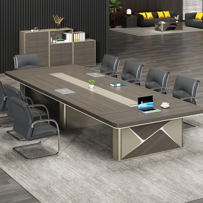 

light luxury conference table simple modern strip large negotiation table training meeting mesa de conferência office furniture