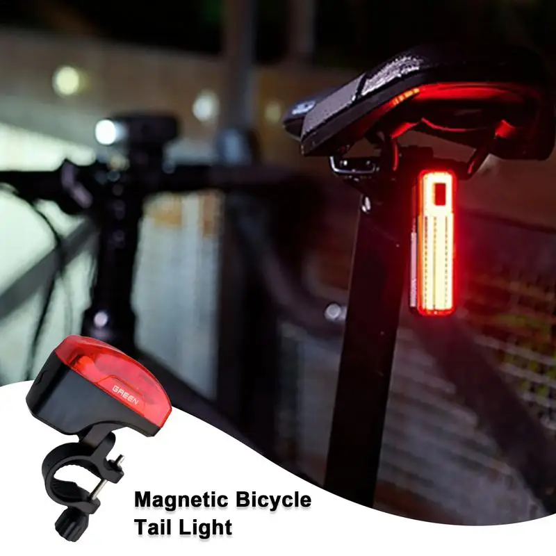 Bicycle Light Cycling Lights Induction Tail Bike Warning Lamp Magnetic Power Generate Taillight Self-Powered Cycling Accessories