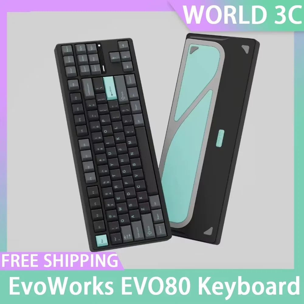 EvoWorks EVO80 Mechanical Keyboard Aluminium Alloy 3Mode Wireless Keyboard Custom Keyboards In Stock Hot Swap QMK/VIA Keyboard