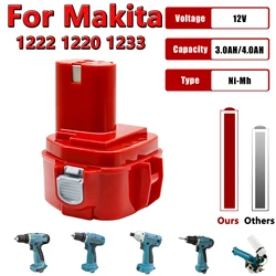 4000mAh 12V NI-MH Battery For Makita PA12 1220 1222 1233 1200 1234 1235 1235B 1235A Powter Tools Rechargeable Battery