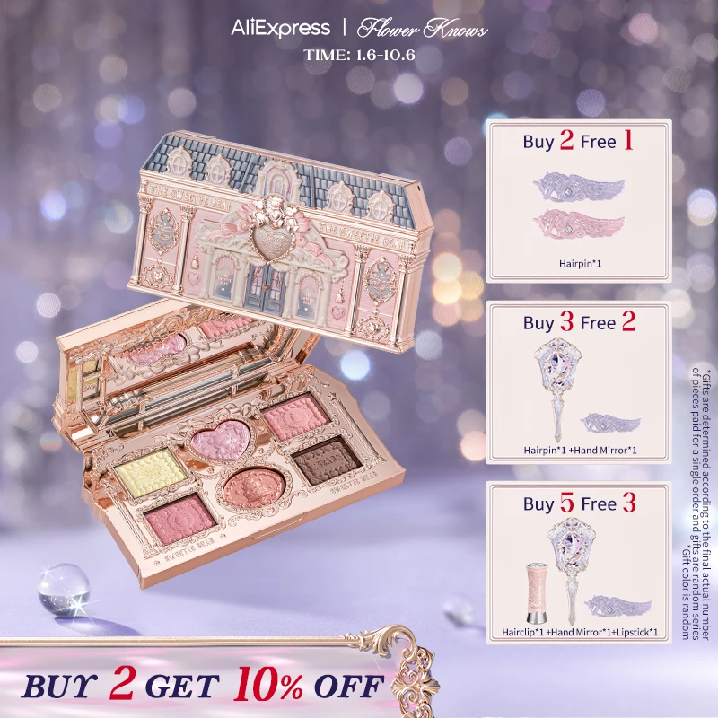 Palette di trucco a 6 colori della collezione Flower Knows The Sweetie Bear