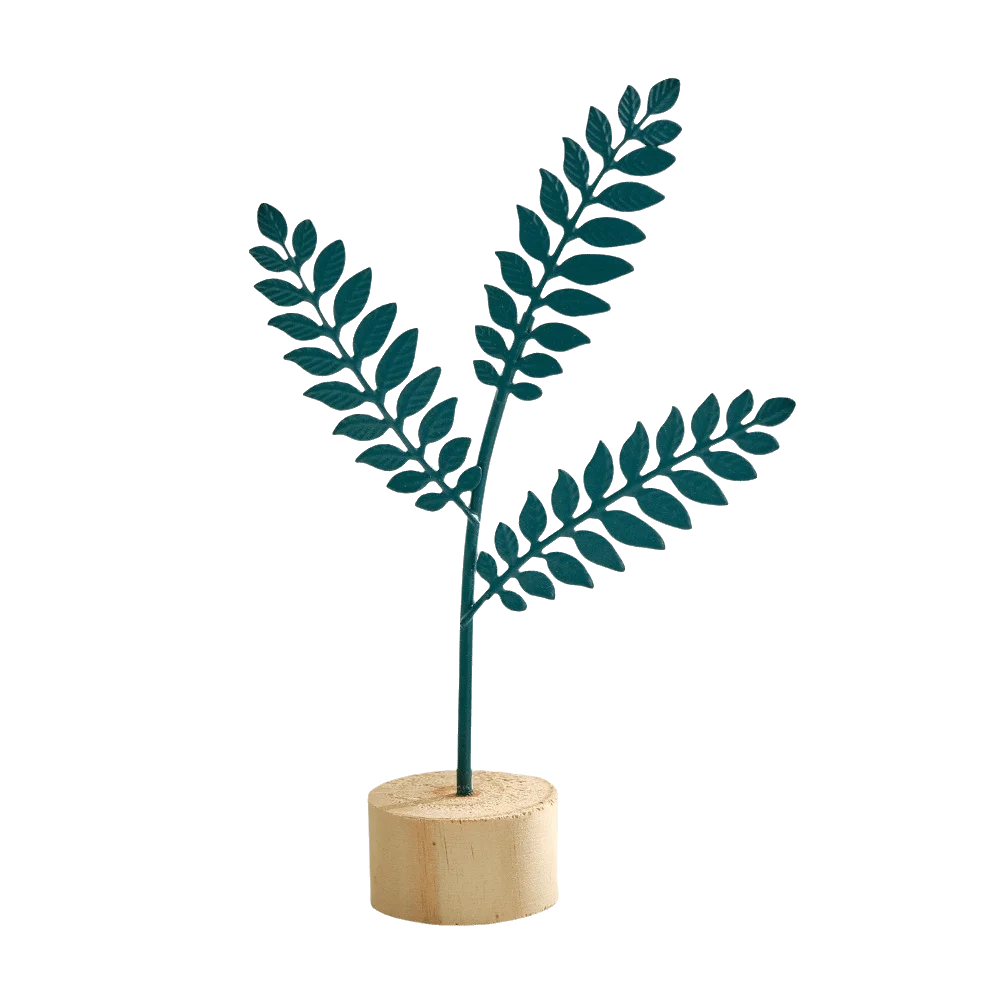 Wood Base Ginkgo Leaf Ornament Gold Green Iron Art Desktop Handicrafts Photo Props Hollow Out Leaves Tabletop Decoration