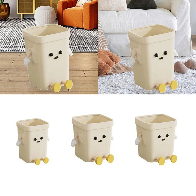 Trash Can Interesting Cute Garbage Bin Rubbish Container for Home Bathroom Under Desk Living Room Study M-A51M