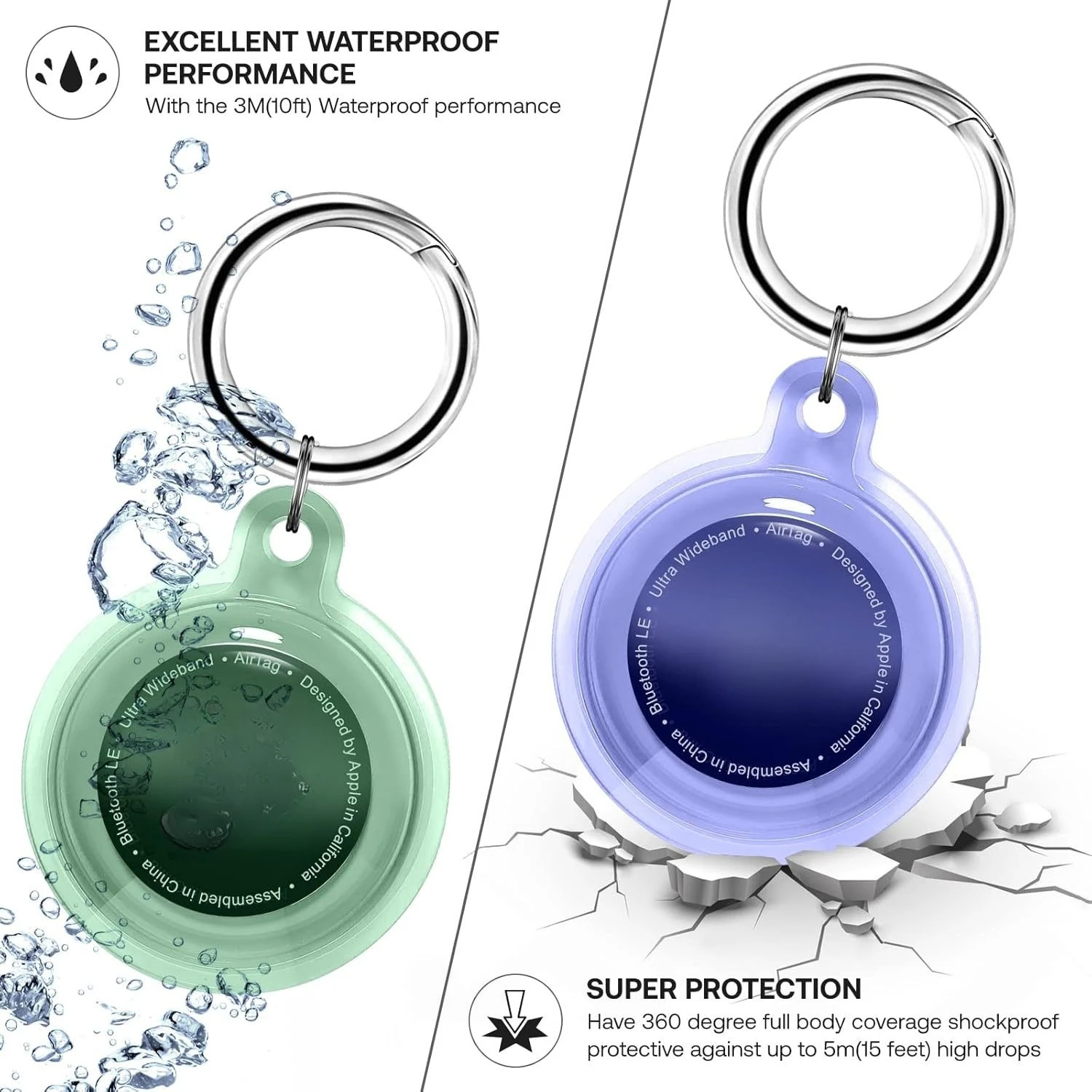 Waterproof Cover for Apple AirTag Keychain Holder Anti-Lost Tracker Accessories for Luggage Backpack Airtag Case image 3