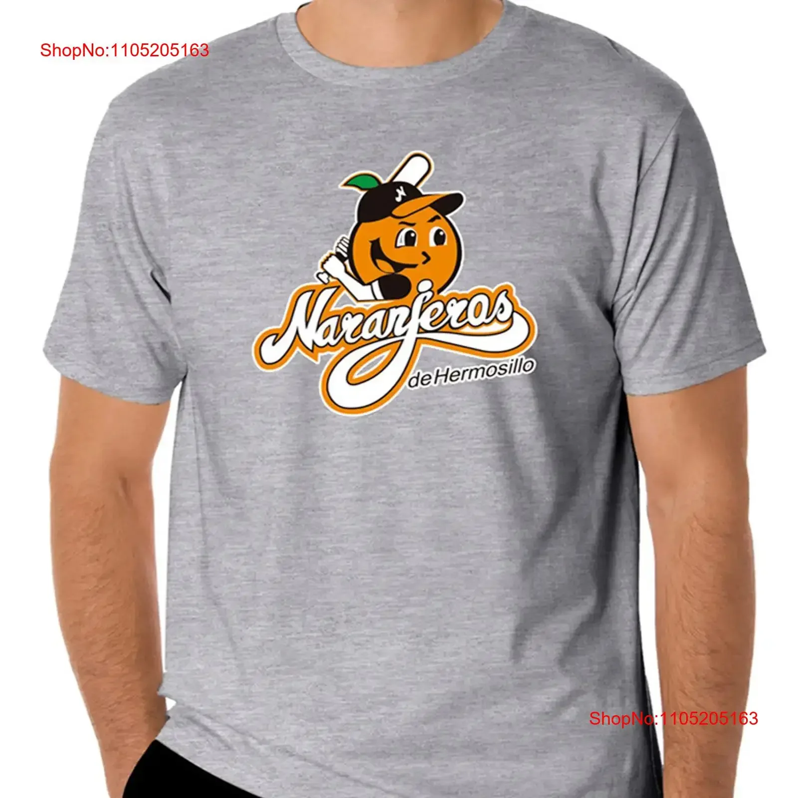 Camiseta de béisbol Naranjeros de Hermosillo para hombre Color gris 100 algodón vintage lavado ligeramente unisex gráfico estirado