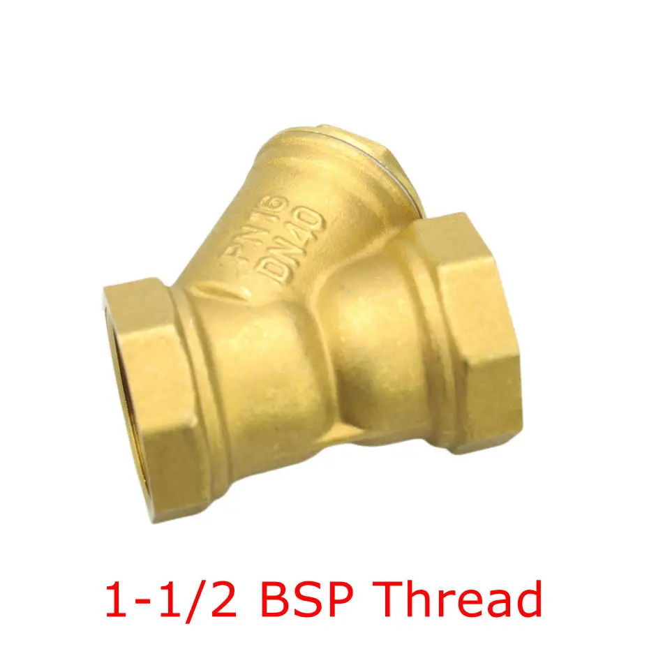 Saringan Y 1/2 - 2 inci BSP Female to Female Thread Brass Filter PN16 Katup Berulir Fitting Pipa Air
