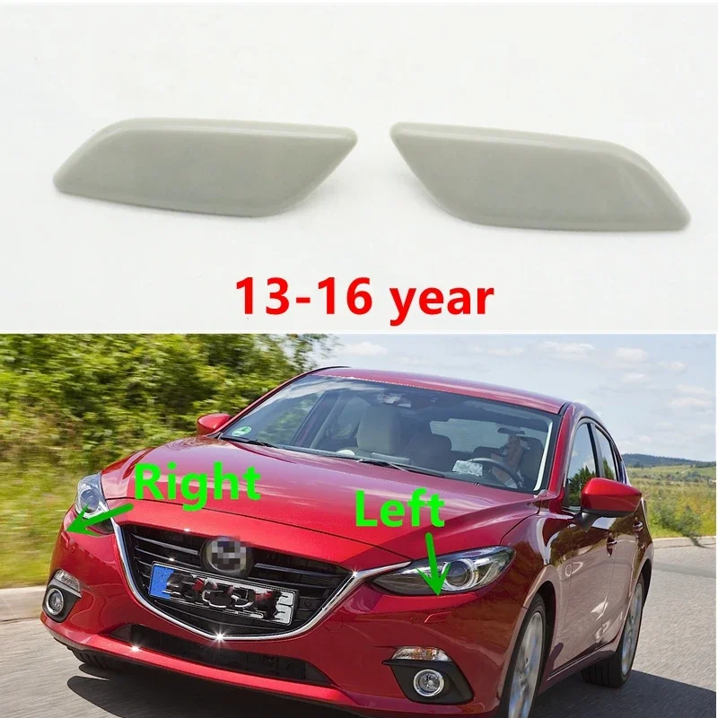 Car Unpainted Headlight Headlamp Washer Nozzle Jet Cover Cleaning Cap For Mazda 3 M3 Axela BK BL 2003-2008-2009-2012-2013-2016