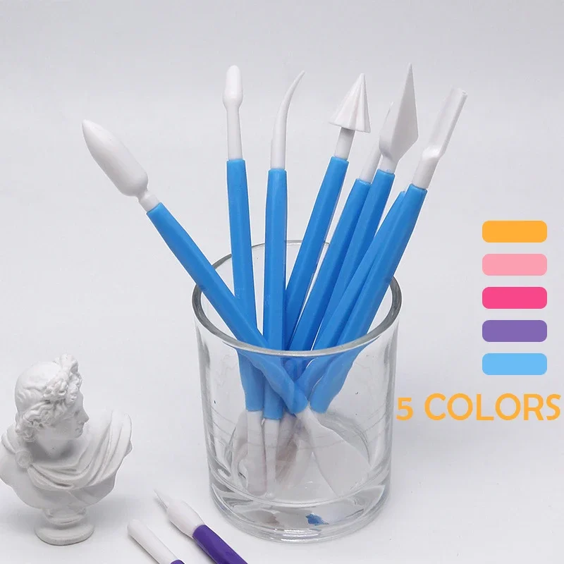 8 pçs/lote plástico poli formulário conjunto de ferramentas para moldar argila jogar massa brinquedos argila polímero escultura modelagem caneta kit diy ferramentas