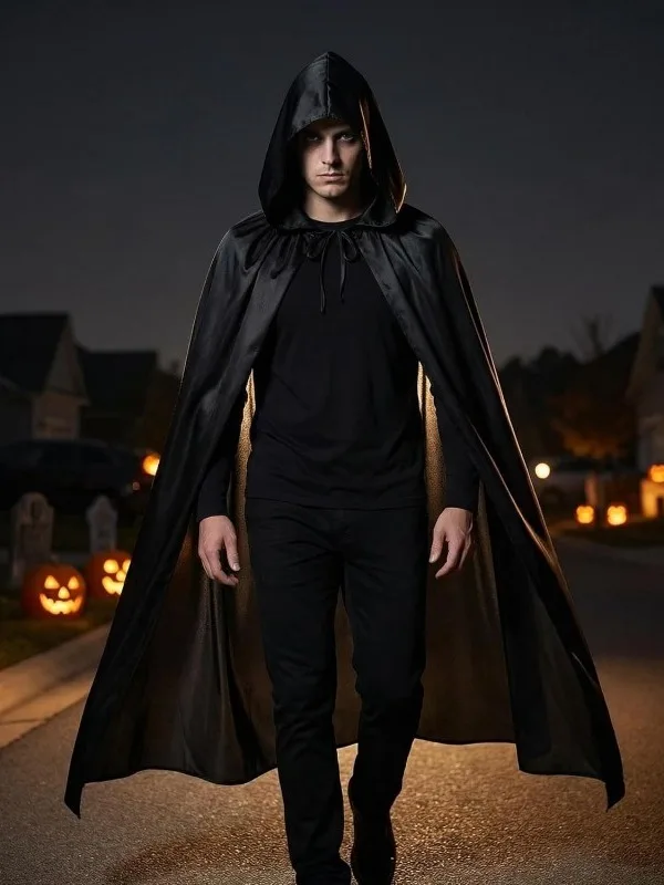 

Medieval Retro Long Hooded Cotehardie Coat Unisex Adult Halloween Party Shawl Polyester Material Chinese Production Summer Li...