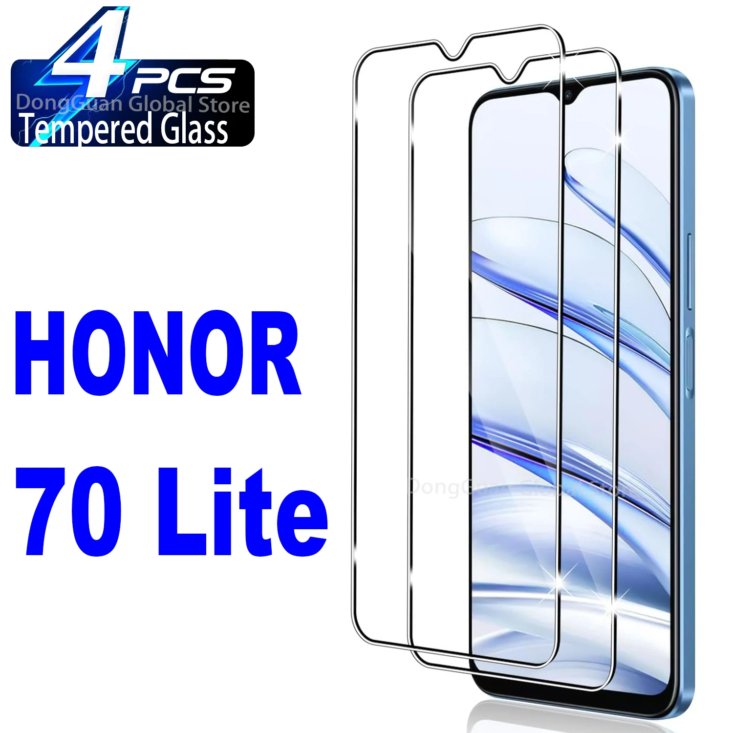 

1/4Pcs Tempered Glass For HONOR 70 Lite Screen Protector Glass Film