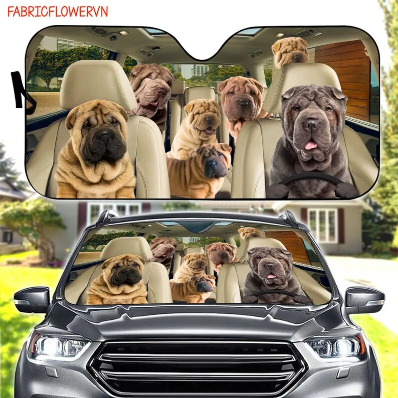 

Shar Pei Car Sunshade, Shar Pei Car Decoration, Shar Pei Windshield, Dog Lovers Gift, Dog Car Sunshade, Gift For Mom, Gift For D