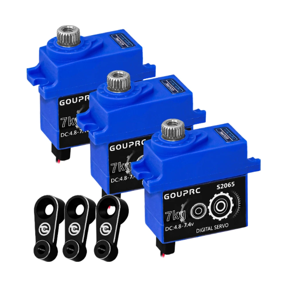 7KG Waterproof RC Digital Micro Servo with Arm Metal Gear Servo Mini Servo for TRX4 TRX6 SCX10 III 1/10 RC Crawler Car