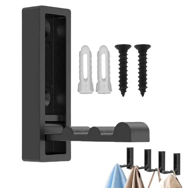 Folding Coat Hooks Rustproof Alloy Valet Hook Heavy Duty Wall Hooks With Screws 55 Lbs Space-Saving Storage Organizer Hooks For