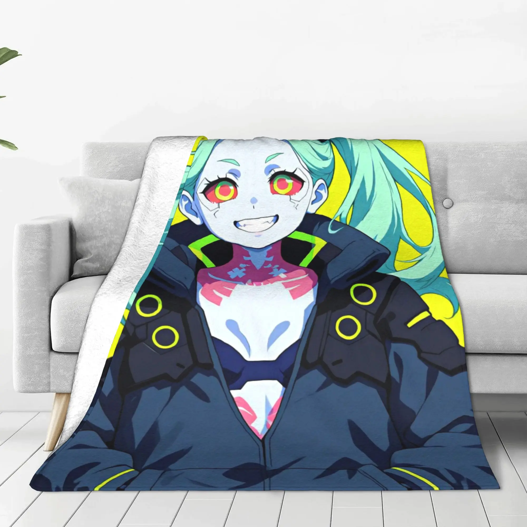 rebecca Cyberpunk Edgerunners Blanket All Season Cyberpunk Edgerunners  Cute Thin Throw Blankets For Car Couch Bedding Throws