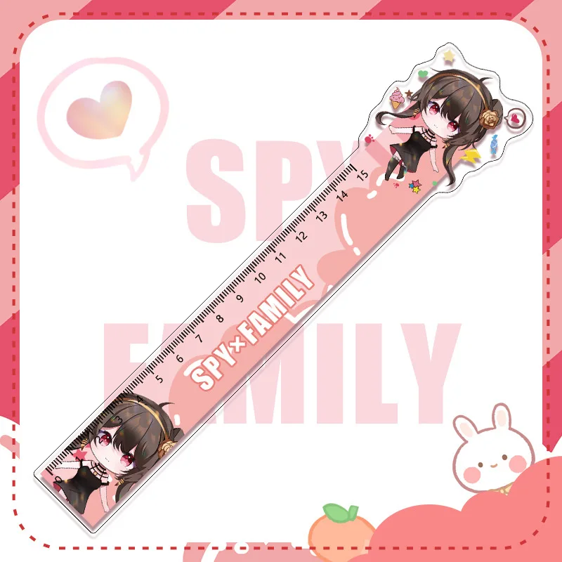 مسطرة أكريليك جاسوس × فاميلي - قرطاسية محيطية أنمي، تتميز أنيا، Loid & Yor Forger