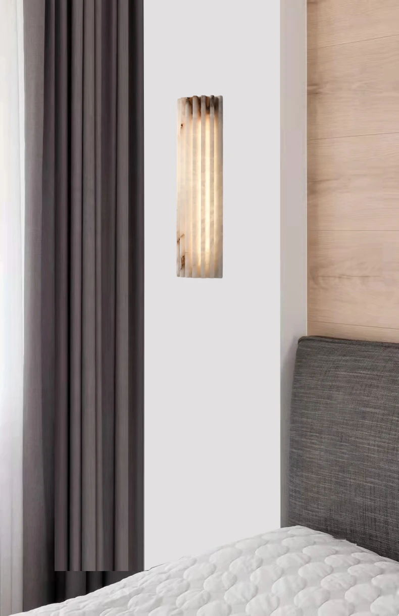 Creative Real Marble LED Wall Lamp Art Deco Room Sconce