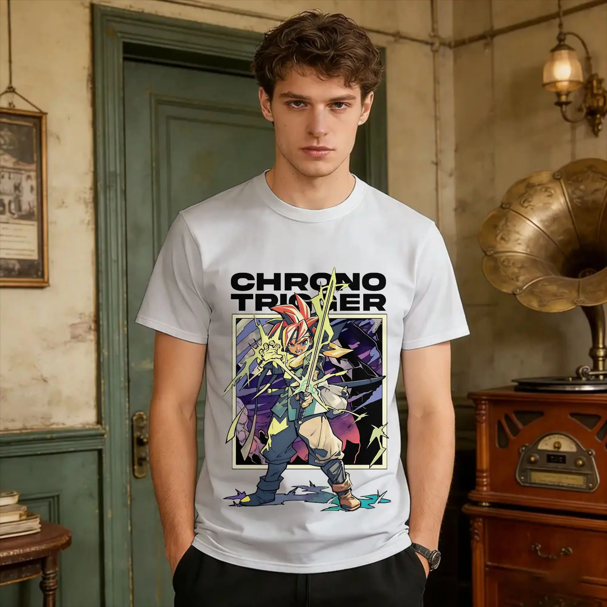 Oversized T Shirt Summer Chrono Trigger Fashion T-Shirts  Pure Cotton Tee Shirt for Man Y2K Casual Short Sleeve Tops