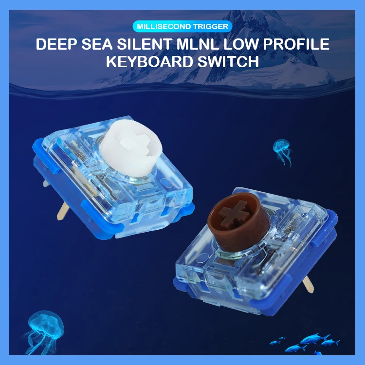 Kailh Deep Sea Silent Low Profile Keyboard Switch Mechanical Keyboard Switch for Deep Sea Island Whale Landing MINI 1353Hitbox