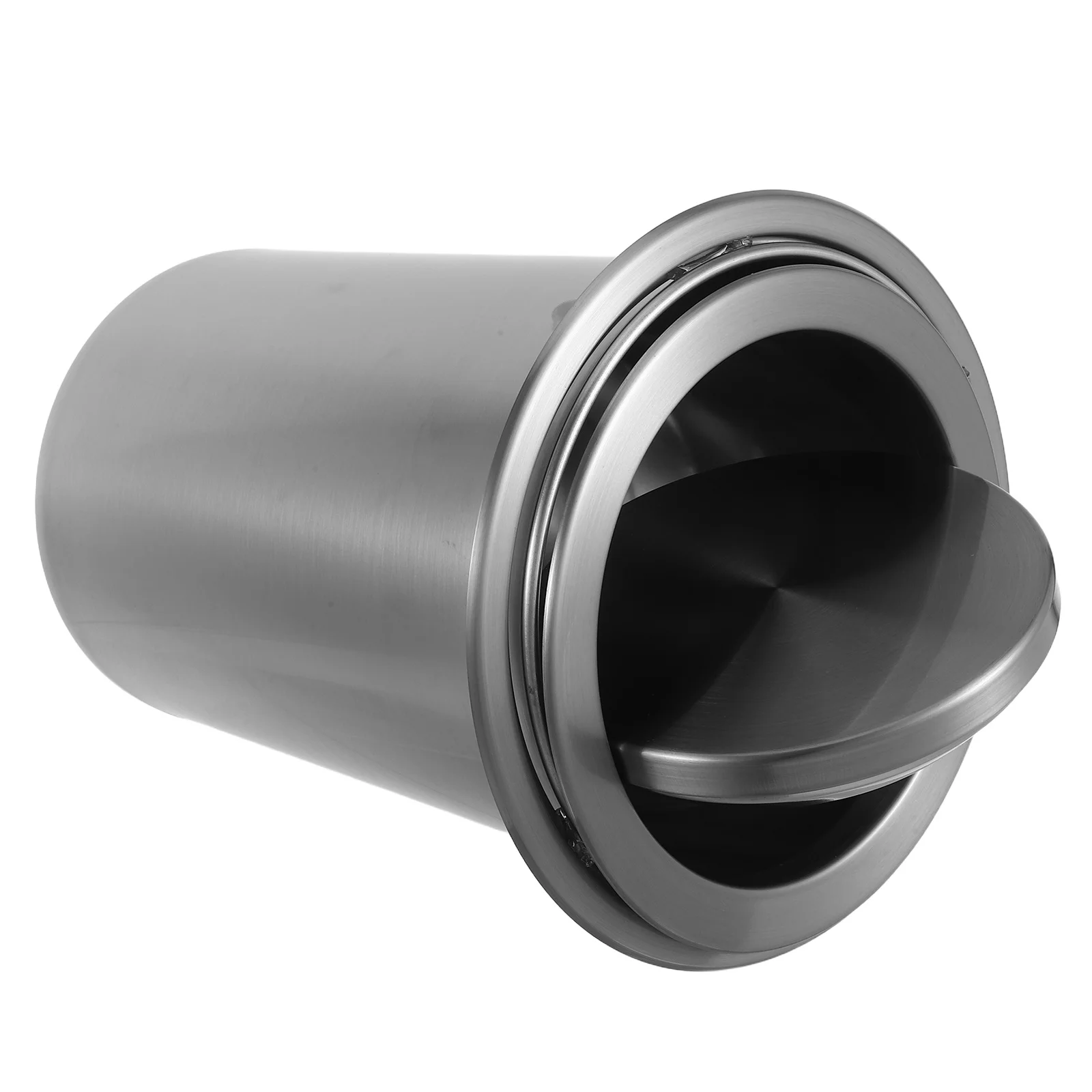 

1Set Countertop Built-in Trash Can Stainless Steel Garbage Chute Swing Lid for Home Hotel Restaurant Space Saving