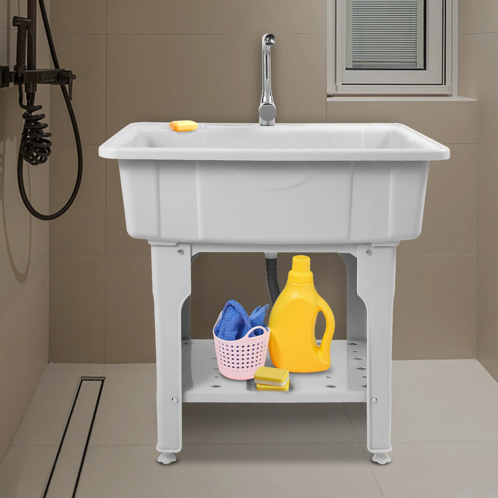 

Отдельно стоящая пластиковая раковина для стирки, универсальная раковина, ванна для стирки, внутренняя и наружная универсальная раковина, ванна для стирки со стиральной доской