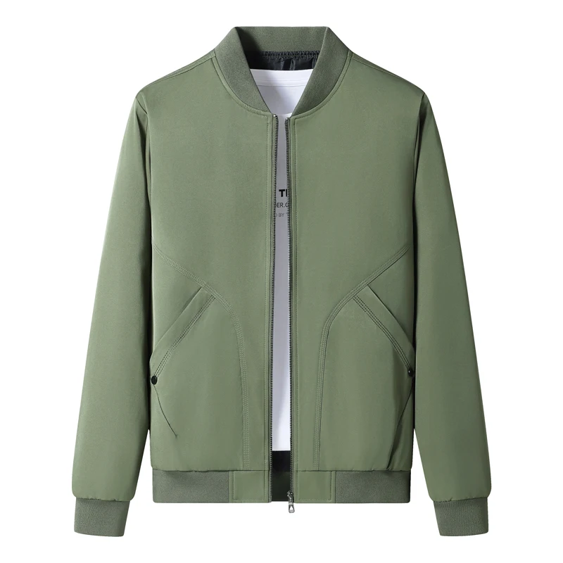 Outdoors Men Baseball Collar Jackets Autumn Winter Casual Fashion Versatile Tops New Simplicity Solid Comfort Coats Men
