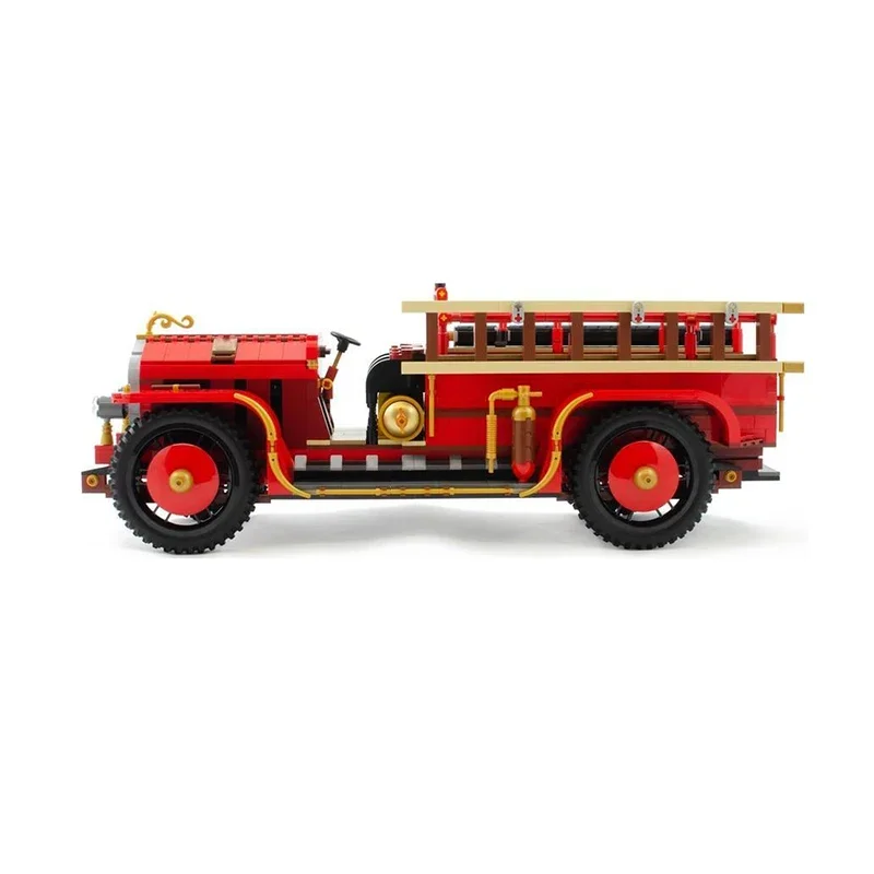1279pcs Historic Antique Fire Engine Retro Truck Emergency Service Education Model Building Diy Blocks Birthday Toys Gift