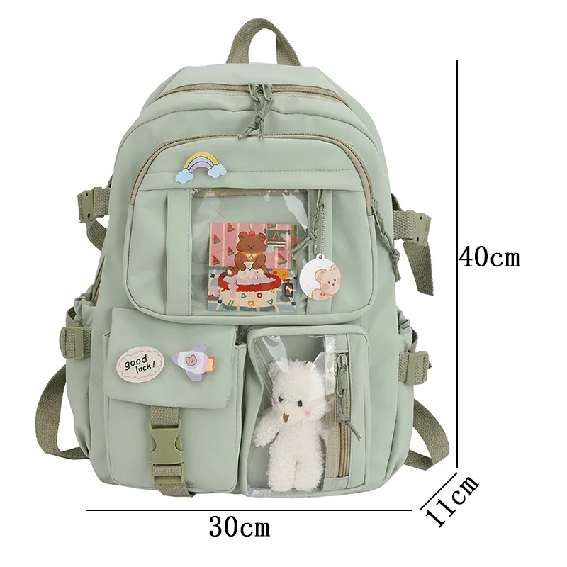 Cute Women Backpacks Waterproof Multi-Pocket Nylon School Backpack for Student Female Girls Kawaii Laptop Book Pack Mochilas