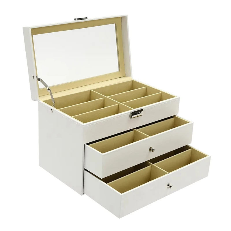 3-Tiers Sunglasses Organizer Collector - 18Slots Eyeglasses Sunglass Glasses Storage Box Eyeglasses Eyewear Display Case