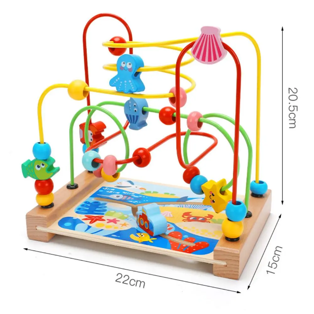 ของเล่นไม้รูปทรงรถยนต์สำหรับเด็ก ฝึกทักษะการเรียนรู้ สร้างสรรค์ พร้อมลูกปัดหลากสีสัน แบบรถไฟเหาะและวงแหวน