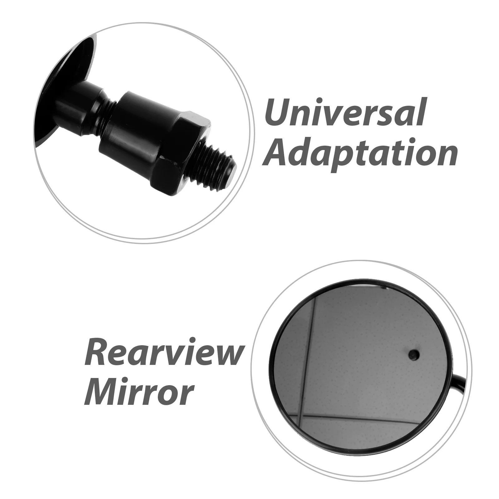 

1Pair Motorcycle Side Mirrors Universal Fit Quick Installation Robust Replacement Parts for Handlebars Rearview Side Mirrors