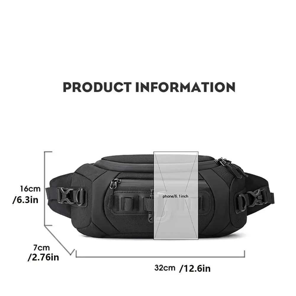 Adjustable Strap Men's Chest Bag Anti-theft Large Capacity Shoulder Crossbody Bag Wear resistant Waterproof
