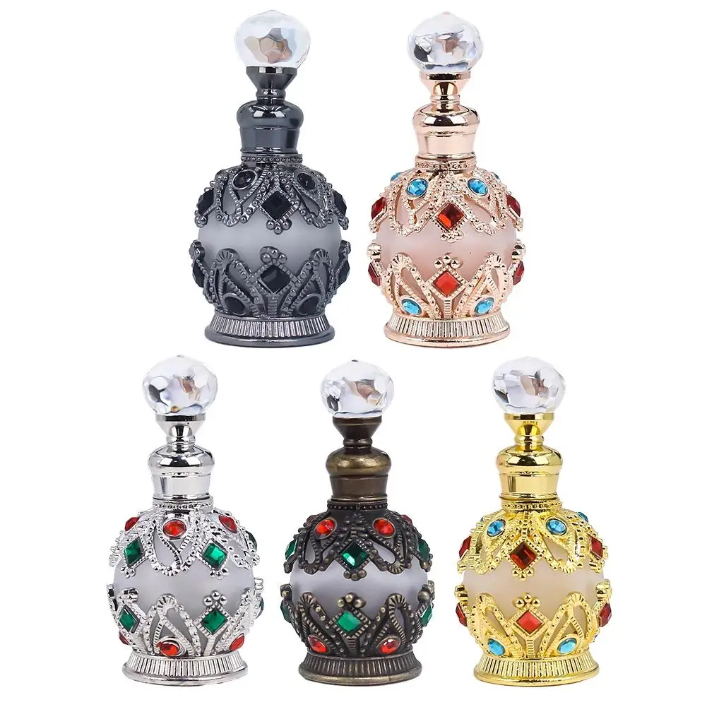 5/10/12/15/25 مللي زجاجة عطر زجاجية فاخرة لإعادة تعبئة الزيوت العطرية تصميم عربي موزع زيت عطري ممتاز بالجملة