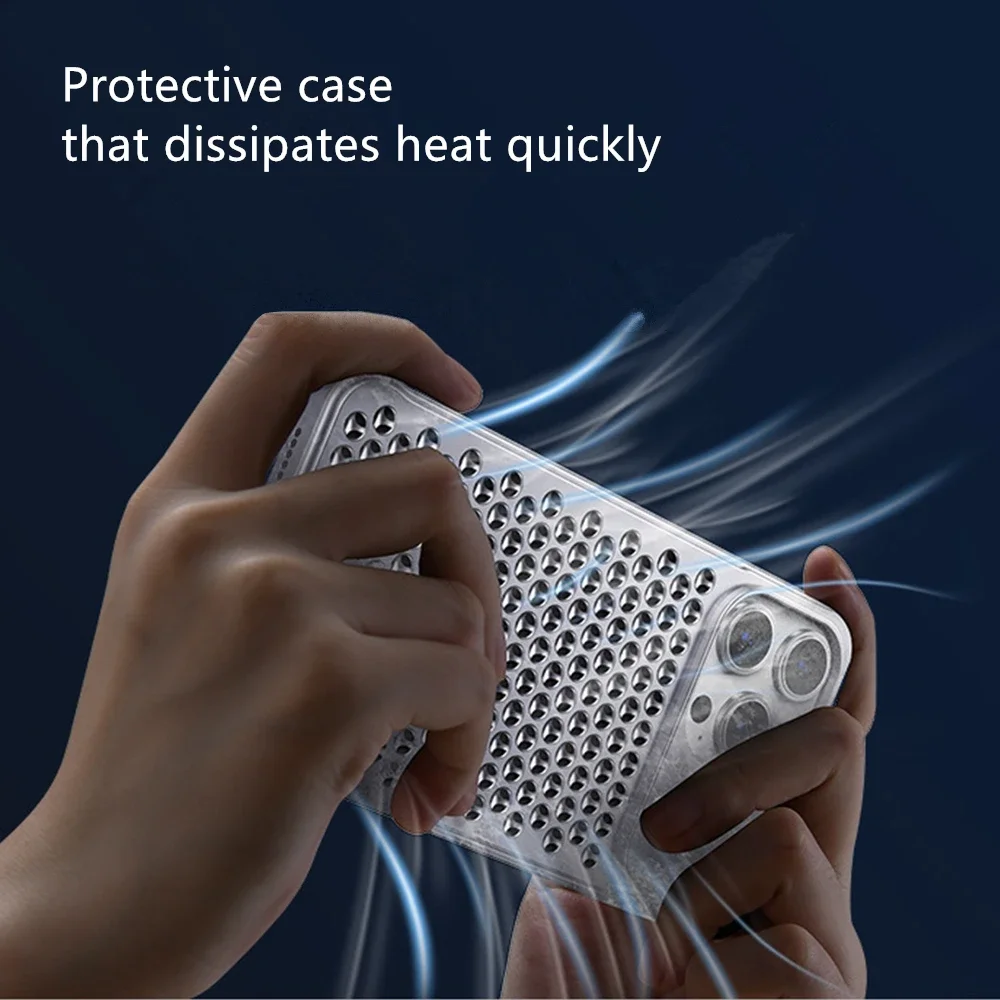Luxury Metal Heat Dissipation Phone Cases For iPhone 12 13 14 15 Pro Max 15 Plus Fragrance Aluminum Cooling Shockproof Cover
