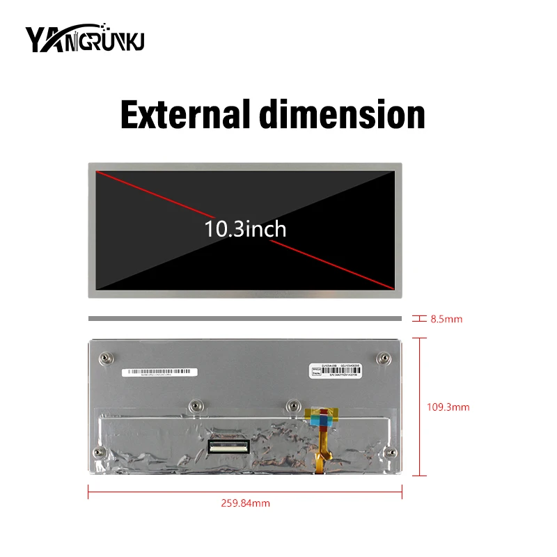 Direct Sales DJ103IA-03B lcd module 10.3 inch 800 nits 1920(RGB)x720 for Outdoor device