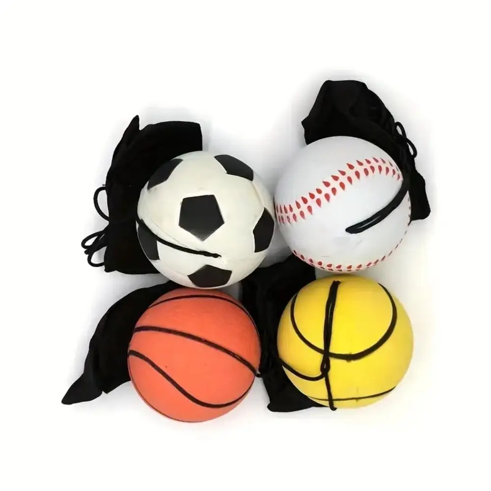 Nuevo Bola de esponja de retorno elástica para niños, cuerda de nailon, juguetes para niños, pelota de mano de goma, ejercicios de juego, banda para el dedo, pelota para exteriores