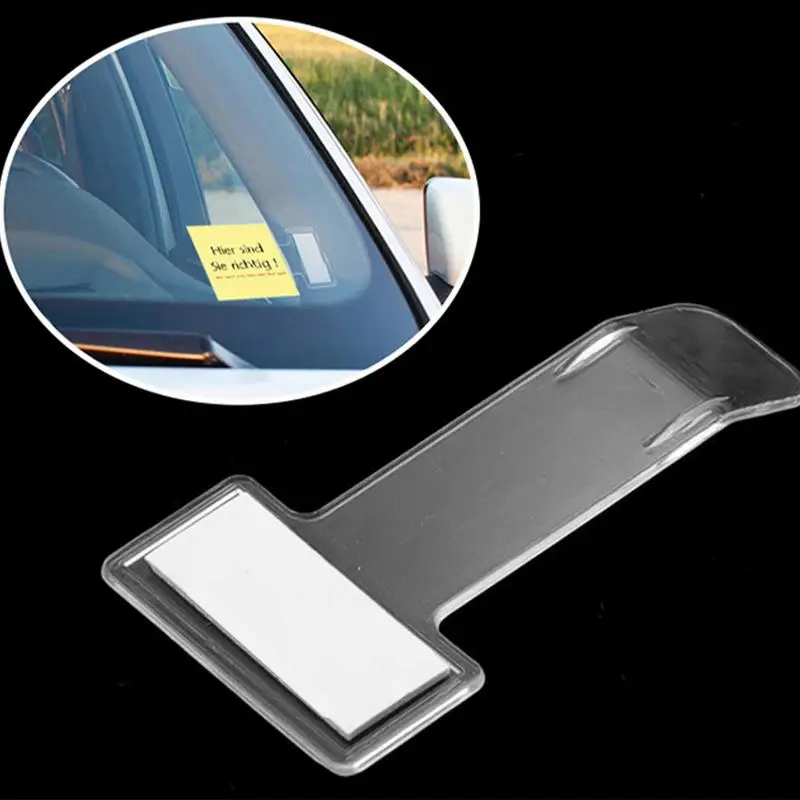 Clear Car Vehicle Parking Ticket Receipt Permit Card Holder Clip Sticker Windscreen Plastic Universal Car Accessories
