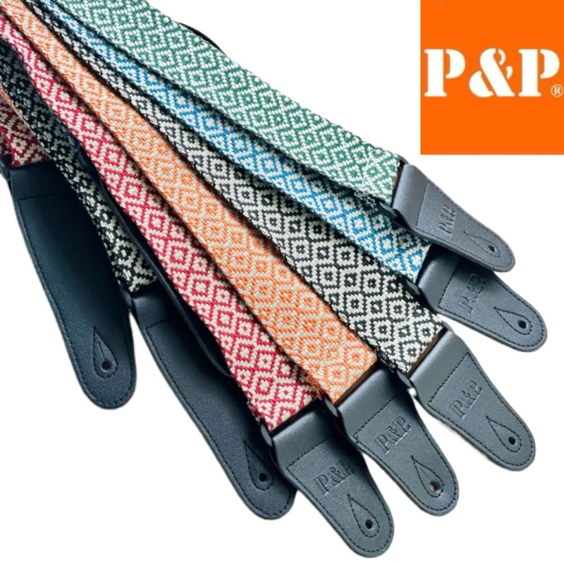 

PP Guitar Strap, Pure Cotton, Guitar Strap, Folk Strap, Musical Instrument Accessories, Wear-resistant Color Woven.