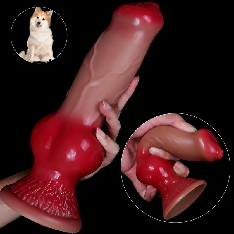 33x10.2cm Super Huge Dog Dildos XXL Animal Anal Plug Adult Sex Toys For Women Vaginal Massager G-Spot Stimulato Couple Sex Tools