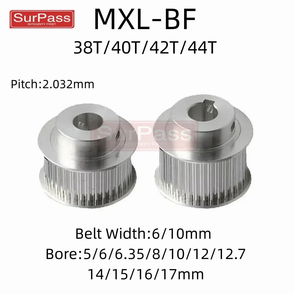 BF Type 38T/40T/42T/44Teeth MXL Timing Pulley Bore 4/5/6/6.35/8/10/12/12.7-17mm for 6/10mm Width Belt Used In Linear Pulley