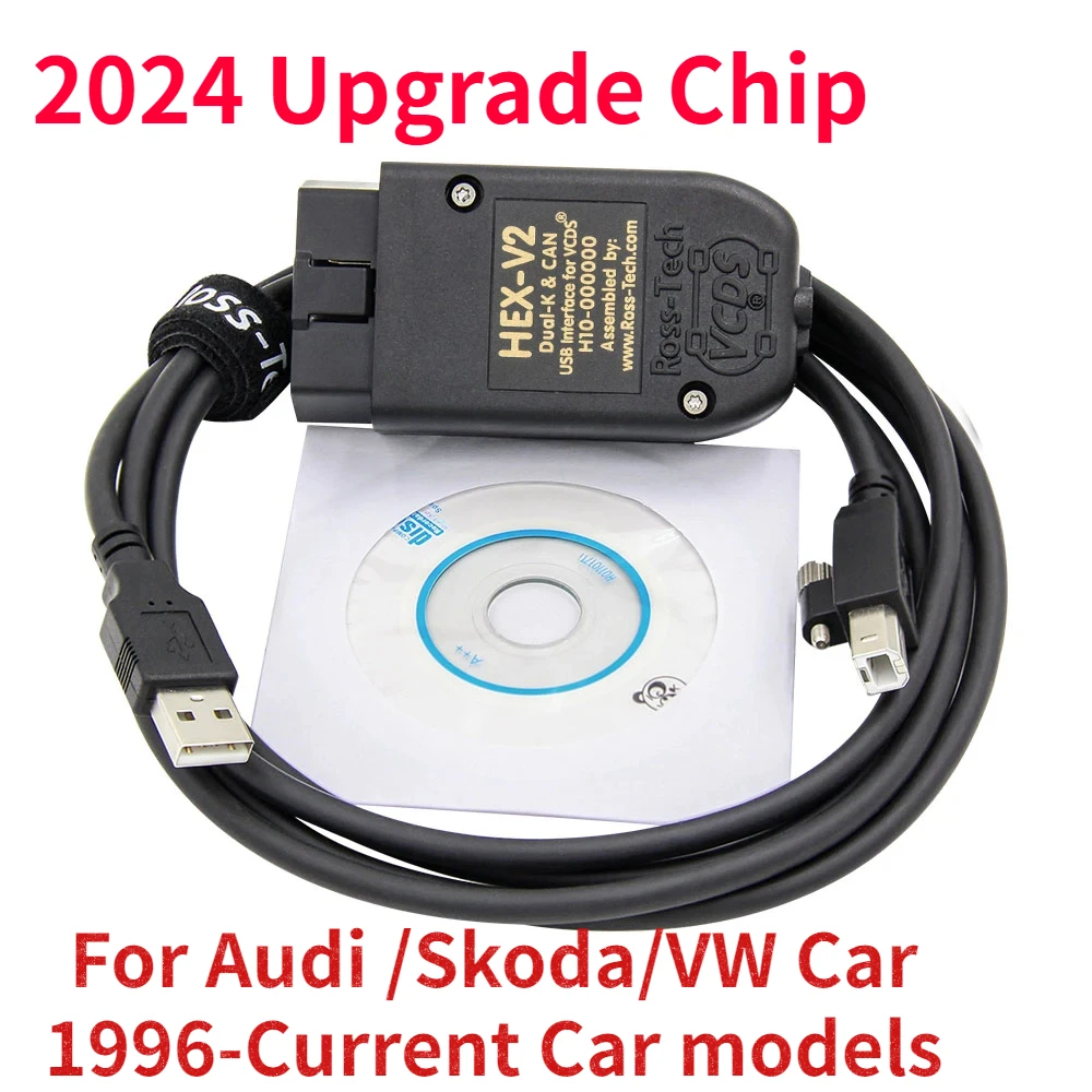 2024 VCDS VAGCOM Interface VCDSCAN HEX V2 Update 24.5 FOR VW For AUDI Skoda Seat Multi-Language Car Autocom Diagnostics Tools