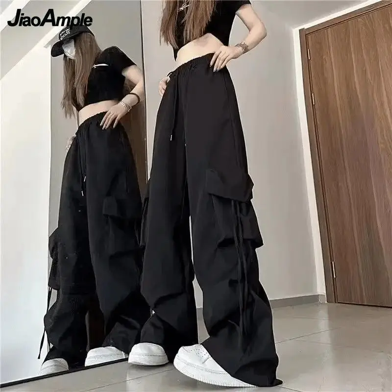 2024 Women\'s Autumn New Fashion Splicing Long Sleeve Shirt+Loose Cargo Pants 2-Piece Suit Korean Casual Sportswear Matching Set